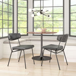Modern Black Dining Chair Set – Faux Leather with Steel Frame
