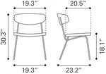 Industrial Black Dining Chair Pair – Contemporary Bauhaus Design