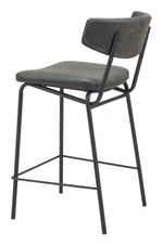 Charon Counter Height Stool Set – Black Faux Leather by Zuo Modern