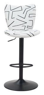 White fabric bar chairs for home bar or kitchen island