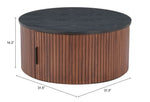 Two-Tone Round Coffee Table for Modern Interiors With Ample Storage