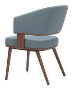 Zuo Modern Poise Dining Chair – Blue Upholstery with Steel Frame