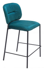 Stylish Modern Counter Stools with Footrest in Green