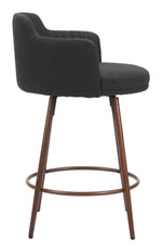 Walnut Faux Wood Base Swivel Bar Stools for Home or Hospitality