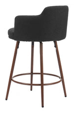 Comfortable Armrest Swivel Bar Stools in Black and Walnut