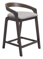 Contemporary Rubberwood Bar Stools in Gray and Espresso