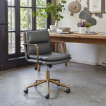 Modern Gray Faux Leather Task Chair – Adjustable Swivel Office Seating by Zuo