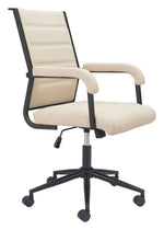 Modern Faux Leather Office Chair – Beige Reclining Adjustable Seating by Zuo Modern
