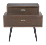 Minimalist Brown Side Table with Functional Drawers