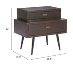 Minimalist Brown Side Table with Functional Drawers