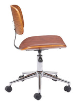 Duravel Office Chair – Brown Upholstery with Chrome Steel Base