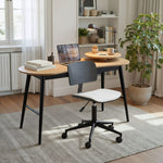 Modern Faux Leather Office Chair – Tufted White & Black Adjustable Seating by Zuo Modern