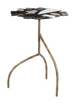 Compact Iron Frame Side Table with Vibrant Top