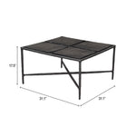 Industrial Style Glass & Metal Coffee Table In Black Finish