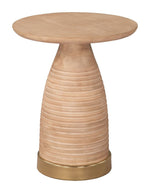 Contemporary Mango Wood and Iron Side Table