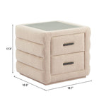 Modern Bedside Table Beige – Zuo Modern Soffice Series