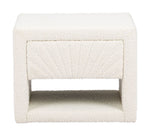 Zuo Modern Upholstered Ivory Nightstand with Shelf