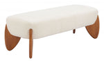 Modern Upholstered Bench in Ivory for Home or Hospitality