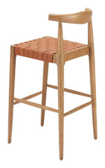 Contemporary Leather Counter Stool, No Assembly