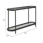Aneis Modern Entryway Console Table – Black Steel & Glass by Zuo