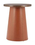 Minimalist Round Table – Warm Brown Finish