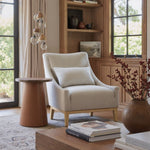 Small Modern Side Table – Faux Leather Top