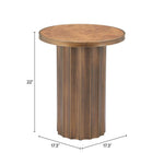 Modern Round Accent Table in Burl Finish