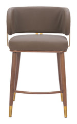 Contemporary Bar Stool with Faux Wood Steel Frame