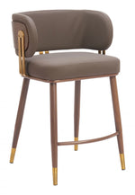Stylish Walnut and Brown Stool for Kitchen Bars
