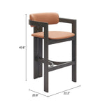 Faux Leather Brown Barstool 40
