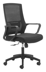 Modern Mesh Rolling Chair – Black Swivel Base by Zuo Modern