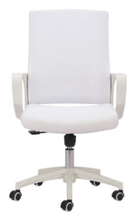 Contemporary Office Chair – White Mesh Swivel by Zuo Modern