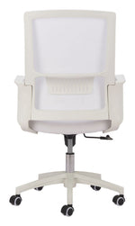 Zuo Modern White Desk Chair – Breathable Mesh with Adjustable Height