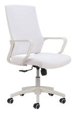 Modern White Work Chair – Mesh Seat with Caster Wheels by Zuo Modern