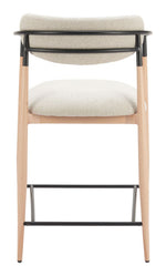 Settle in Style – Neutral Gray Fabric Stool for Hospitality & Home