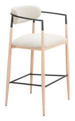 Equinox Barstool Set of 1 – Oyster Gray Fabric Seat, 42.1