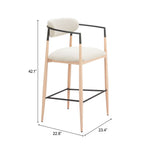 Bar stool with dimensions labeled