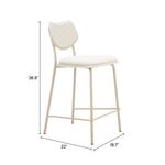 Modern Light Gray Counter Stools Set of 4 for Kitchen or Bar