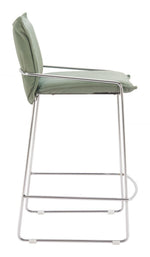 Stylish Poly Linen Bar Stool With Chrome Base