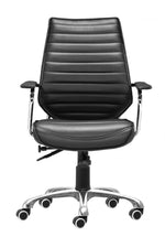 Black Executive Office Chair – Tufted Faux Leather by Zuo Modern