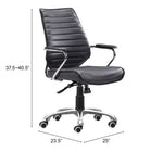 Contemporary Office Chair Black – Chrome Frame Swivel by Zuo Modern