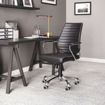 Zuo Modern Enterprise Task Chair Black – Faux Leather & Chrome Frame