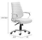 Contemporary Office Chair White – Chrome Frame Swivel by Zuo Modern