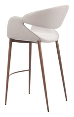 Contemporary Beige & Walnut Barstool – Stylish and Durable