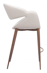 Mid-Century Inspired Counter Stool – Walnut & Beige Finish