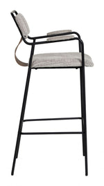 Armrest Fabric Bar Chair – Ergonomic Footrest Included