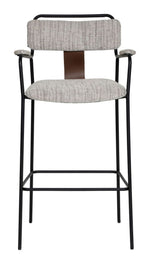 Indoor Barstool Set – Plush Fabric with Black Steel Frame