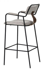 Modern Fabric Barstools – Set of Two with Durable Steel Legs