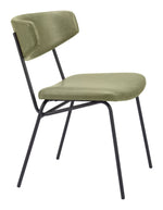 Bauhaus Style Dining Chairs – Green Upholstery with Metal Frame