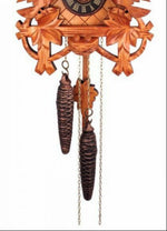 Hand-carved Cuckoo Clock – Three Birds, Maple Leaves, and Nest Feature